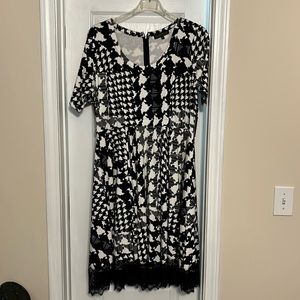 NWT Eloquii Women’s Black White Houndstooth Aline Dress 18